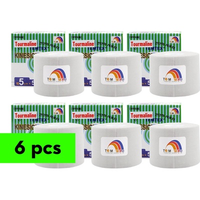 TEMTEX tape Tourmaline bílá 5 cm x 5 m 6 ks