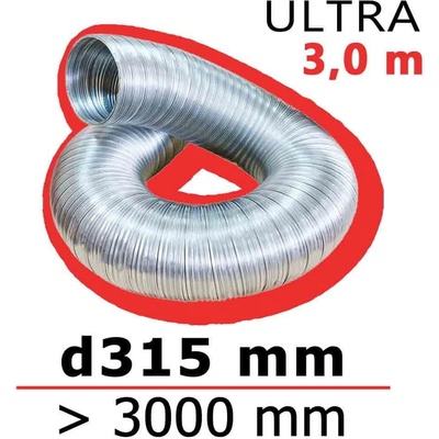 Mikawi Flextube Ultra Flexibilní hliníkové potrubí 315 mm x 3100 mm 59-1881 – Zboží Mobilmania