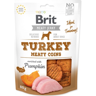 Brit Premium VAFO Praha s.r.o. Brit Jerky Turkey Meaty Coins 80 g
