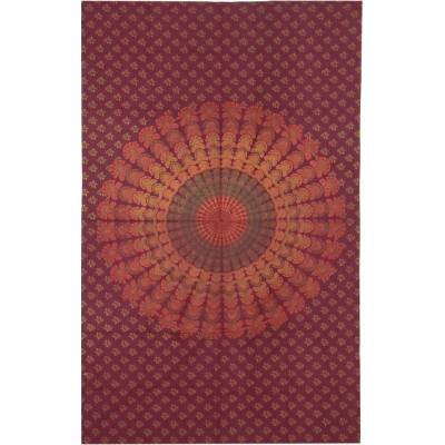 Sanu Babu Přehoz s tiskem "Barmeri round mandala", 130x210cm (3C)