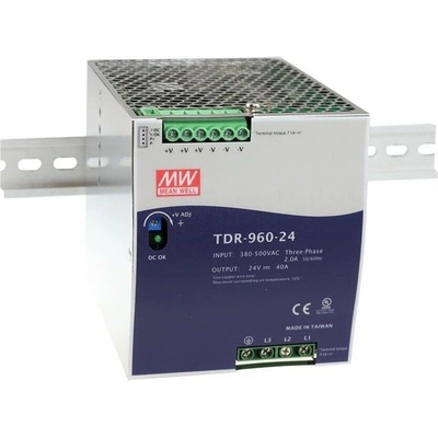 MW Mean Well TDR-960-48 síťový zdroj na DIN lištu 48 V/DC 20 A 960 W Počet výstupů:1 x Obsah 1 ks