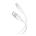 XO Кабел за зареждане и пренос на данни XO cable NB212 USB - microUSB 1, 0 m 2, 1A, Бял (NB212)