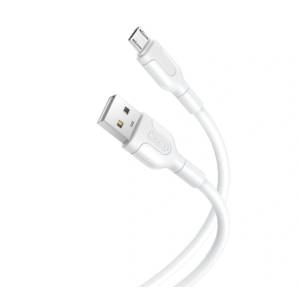 XO Кабел за зареждане и пренос на данни XO cable NB212 USB - microUSB 1, 0 m 2, 1A, Бял (NB212)