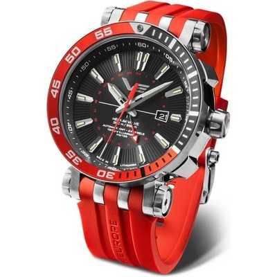 Vostok Europe NH34/575A717 Červený silikonový řemínek