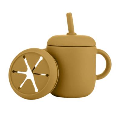 Reer Детска силиконова чаша 2 в 1 Reer - Жълта (25075)