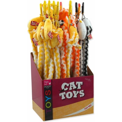 Magic Cat palička myška bavlna s catnipom 22 cm + 45 cm 24ks