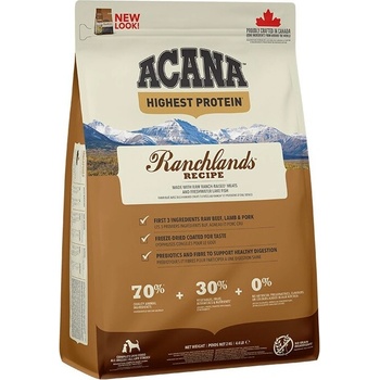 ACANA ACANA Highest Protein Ranchlands Dogхрана за кучета, с високо съдържание на протеин, суха, 2 кг