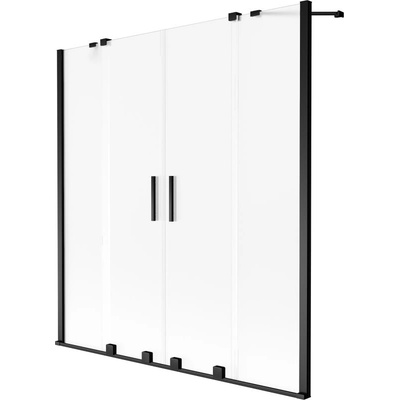 Mexen Velar Duo вана преграда, двукрилен плъзгащ се, 160 x 150 см, матирано, черно - 896-160-000-32-70 (896-160-000-32-70)