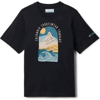 Columbia Детска тениска Columbia Kid's Valley Creek II S/S Graphic Shirt T-shirt - Black / Cozy Coastline - размер XL (704-5866-0116)
