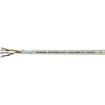 Helu 21114-1000 dátový kábel Li2YCY 8 x 2 x 0.22 mm² sivá 1000 m