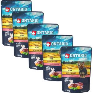ONTARIO Капсула ONTARIO DOG Свинско с Пиле в бульон 5 x 100 г