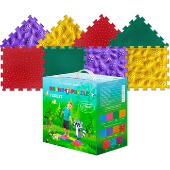 Ortho Puzzle Модулен килим за игра Ortho Puzzle - Микс, гора (OP02)