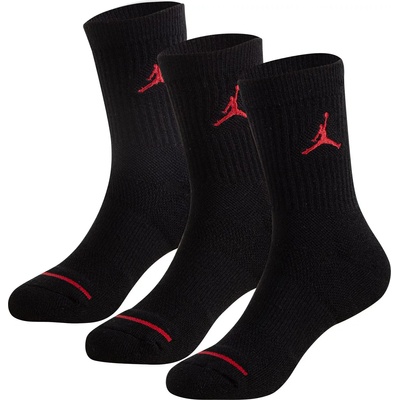 Air Jordan Детски чорапи Air Jordan 3 Pack Crew Socks Children's - Black