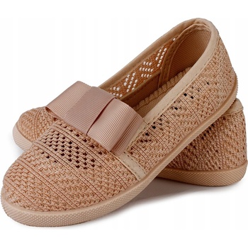 Čipkované prelamované tenisky béžové