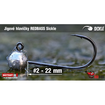 NASTRAHY.cz Jigová hlavička REDBASS Sickle #2 22 mm 3,0 g 5 ks