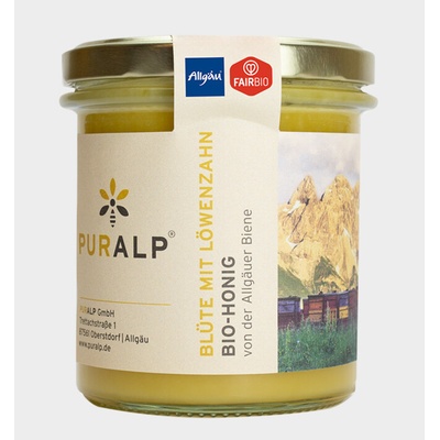 PURALP BIO púpavový med -400 g Alpy-Nemecko