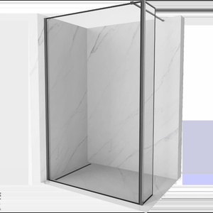 Mexen Kioto душ-на стена Walk-in 100 x 40 см, черна рамка, матово посивено оръжие - 800-100-212-66-70-040 (800-100-212-66-70-040)