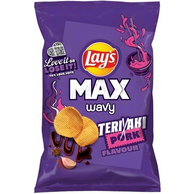 Lay’s MAX Wavy Teriyaki Pork Flavour zemiakové lupienky 120 g