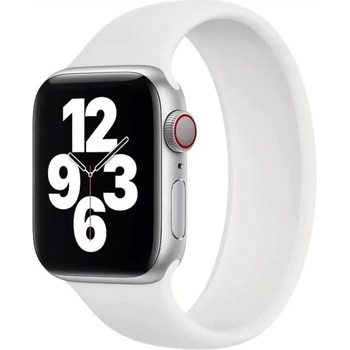 Apple Оригинална силиконова каишка за Apple Watch 44мм, 45мм, 46мм, Ultra, Ultra 2, Ultra 3 49 - Apple White Solo Loop Band Size 10 (разопакован) (MN7K3ZM/A)