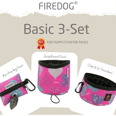 Firedog Basic 3-Set Fuchsia Hearts