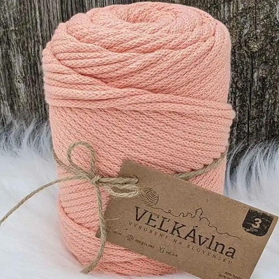 Velká vlna Špagát 3mm Gerbera lososová