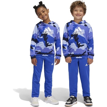 adidas Детски комплект Adidas Essentials Allover Print Hoodie Set Kids - Blue/White