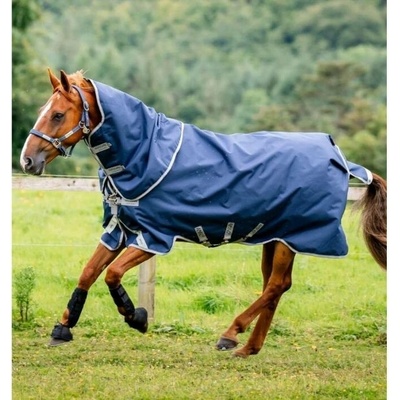 Horseware Výběhová deka Amigo Bravo 12 Plus Bundle 1200D s krkem navy titanium grey & silver