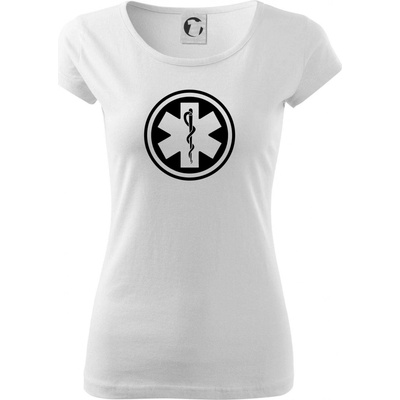 Rescue logo samostatné guľaté Pure dámske tričko Biela