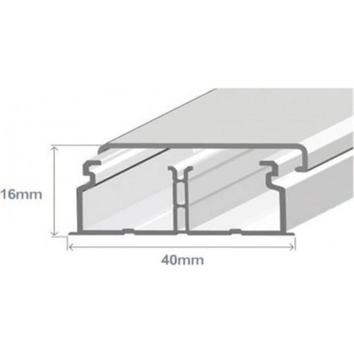 EFAPEL Кабелен канал с един разделител, 40x16 мм, бял (10060 CBR)