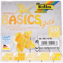 Folia Max Bringmann Origami papír Basics 80 g/m2 20 x 20 cm 50 archů žlutý