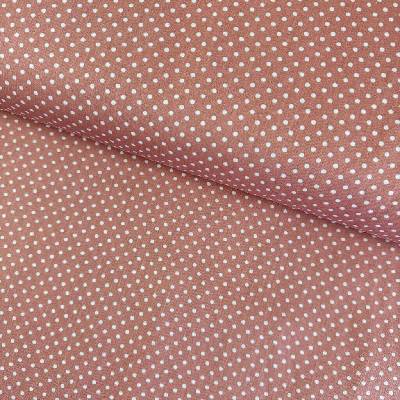 Bavlna vzorovaná - Bílé tečky (3 mm) na růžovém