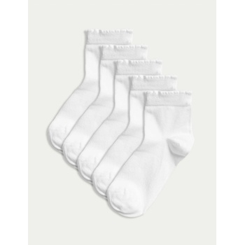 Marks & Spencer Чорапи 5 чифта детски Marks & Spencer | Byal | Момичешки | 31-36