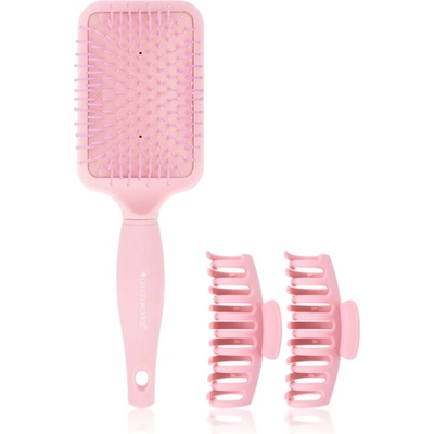 Brushworks Paddle Brush and Claw Clips комплект (За коса)