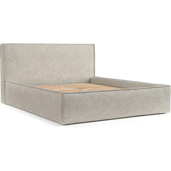 Maison de Reve Светлосиво двойно легло 160x200 cm тапицирано с място за съхранение с включена подматрачна рамка Lounge L - Maison de Rêve (LOUNGEL160_MDR_P0_ALT03_M0_NF_T0_L1)