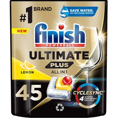 Finish Ultimate Plus All in 1 Lemon Капсули за съдомиялна машина 45 бр. + Подаръчен пробен продукт (5908252010998)