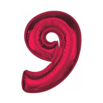 GoDan Číslice "9" červená 92cm fóliový balónek