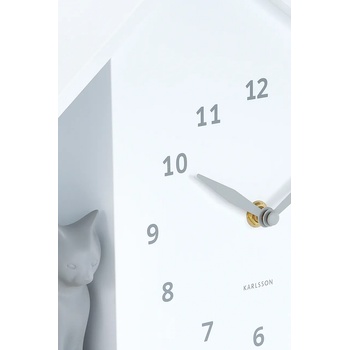 Karlsson Стенен часовник със звук Karlsson Siting Cat 26 x 29 cm (KA6099WH)