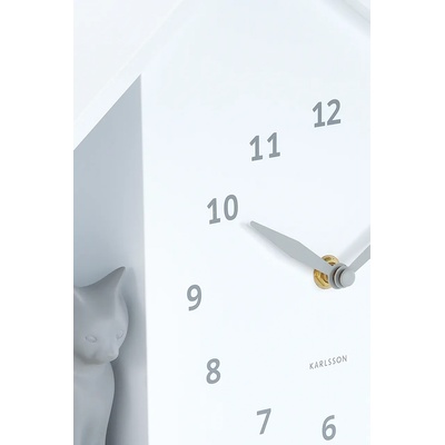 Karlsson Стенен часовник със звук Karlsson Siting Cat 26 x 29 cm (KA6099WH)