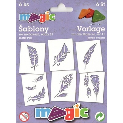 Magic šablony papírové 6 ks sada J1 PEŘÍ – Zboží Dáma