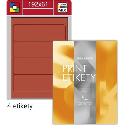 SK Label Uni. etikety past.červ.,192x61 mm,400 ks