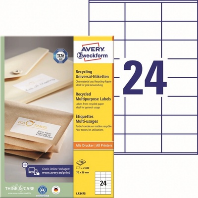 Avery Zweckform 100 listů, A4, bílé LR 3475