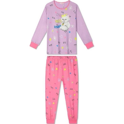Dívčí pyžamo s kočkou fialkové