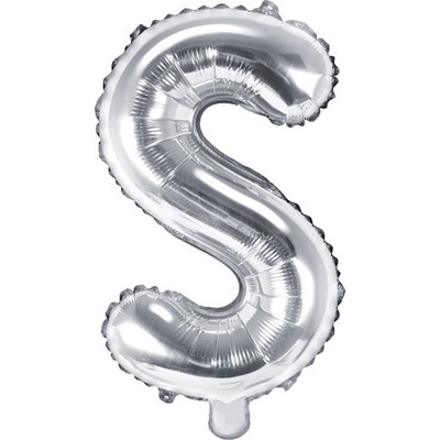 PartyDeco Foliové písmeno S stříbrné 35 cm