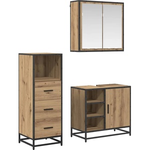 vidaXL Комплект мебели за баня 3 бр. Дъб 65 x 33 x 60 см (3402373)
