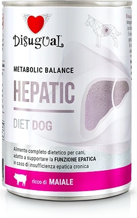 Disugual Hepatic Pork - Лечебна храна за кучета със заболявания на черния дроб, свинско 400gr