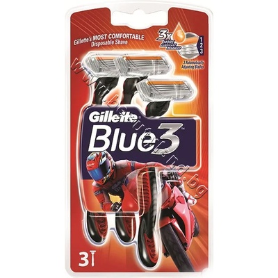 Gillette Самобръсначка Gillette Blue 3 Pride, 3-Pack, p/n GI-1301117 - Три самобръсначка с три остриета и овлажняваща лента (GI-1301117)