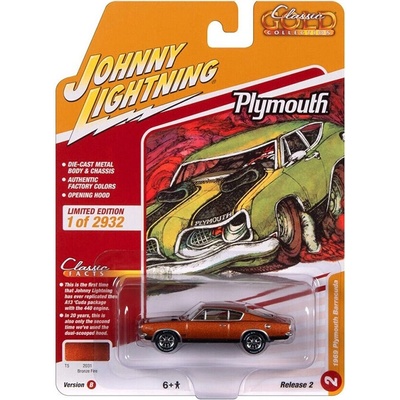 Johnny Lightning Plymouth Barracuda 1969 oranžová metalíza 1:64