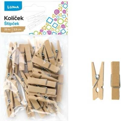 LUMA Kolíčky dekorační - natur - 3,5 cm - 25 ks - F550015