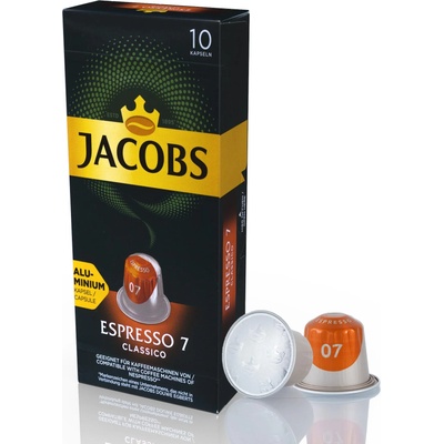 Douwe Egberts JACOBS Espresso Classico Intensity 7 - 10 алуминиеви капсули, съвместими с кафе машини Nespresso®*