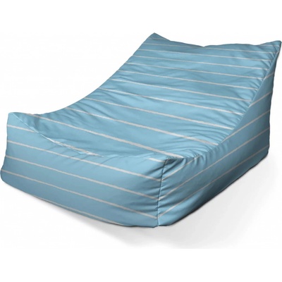 Sablio sedací vak Lounge Bílé linky na modré 80 x 95 x 50 cm